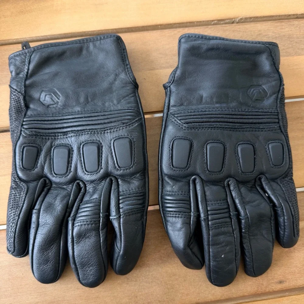 REAX Tasker Leather Motorcycle Gloves Black Goatskin Size 48 Mens Womens